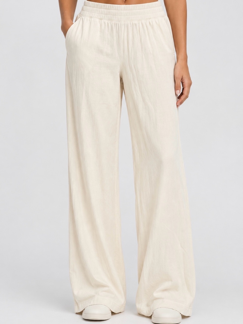 lululemon athletica Cream Wide-Leg Lounge Pants